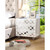 24" Clear And White Wood Mirrored End Table With Three Drawers