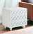 24" Clear And White Wood Mirrored End Table With Three Drawers