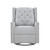 37" Gray Tufted Fabric Swivel And Gliding Wingback Recliner Chair
