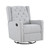 37" Gray Tufted Fabric Swivel And Gliding Wingback Recliner Chair