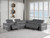 Gray Italian Leather Modular L Shaped Seven Piece Corner Sectional With Console