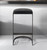 35" Black Leather and Metal Backless Bar Chair