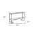 52" Clear and Black Glass Mirrored Sled Console Table With Shelves