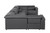Dark Gray Italian Leather Power Reclining U Shaped Eight Piece Sectional With Console