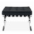 24" Black Genuine Leather and Silver Tufted Footstool Ottoman