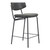 Modern Set of Two 30" Black Faux Leather and Steel Low Back Bar Height Bar Chairs for Living Room Bedroom Office