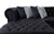 Black Velvet U Shaped Three Piece Sofa and Chaise Sectional With Toss Pillows Decor