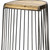 29" Black Solid Wood and Metal Backless Bar Chair