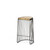 29" Black Solid Wood and Metal Backless Bar Chair