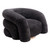 37" Black And Gold Faux Shearling And Upholstered Arm Chair