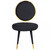 Set of Two 21" Black And Black And Gold Velvet Side Chair