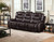 90" Brown Faux Leather Reclining Sofa With Black Legs