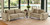 Two Piece Indoor Beige Velvet Five Person Seating Set