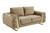 Two Piece Indoor Beige Velvet Five Person Seating Set