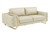 Three Piece Indoor Beige Italian Leather Six Person Seating Set Decor