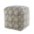 20" Beige Cotton Abstract Pouf Ottoman