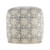 20" Beige Cotton Abstract Pouf Ottoman