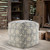 20" Beige Cotton Abstract Pouf Ottoman