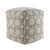 20" Beige Cotton Abstract Pouf Ottoman