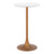24" White and Gold Wood and Steel Rounded Bar Table