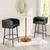 24" White and Gold Wood and Steel Rounded Bar Table