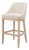 31" Beige and Natural Fabric and Solid Wood Bar Height Bar Chair