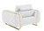 Three Piece Indoor White Italian Leather Six Person Seating Set Decor