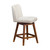 26" Beige And Brown Solid Wood Swivel Bar Height Bar Chair