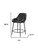 Set of Two 25" Black Faux Leather And Steel Counter Height Bar Chairs