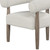 29" Off White and Ash Gray Fabric And Wood Arm Chair