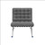 30" Dark Gray and Silver Faux Leather and Stainless Steel Folding Lounge Chair