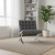 30" Dark Gray and Silver Faux Leather and Stainless Steel Folding Lounge Chair