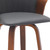 26" Gray and Wood Brown Faux Leather with Solid Wood Swivel Counter Height Bar Chair