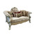 73" Bone Velvet Loveseat and Toss Pillows