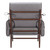34" Gray And Brown Upholstered Arm Chair