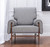 34" Gray And Brown Upholstered Arm Chair