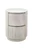 24" White Solid Wood Round Drum End Table With Two Drawers
