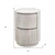24" White Solid Wood Round Drum End Table With Two Drawers