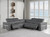 Gray Italian Leather Modular L Shaped Five Piece Corner Sectional