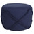 18" Blue Cotton Cylinder Geometric Pouf Ottoman