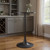 24" Gray and Black Faux Terrazzo and Steel Rounded Bar Table