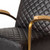 36" Black and Gold Leather Lounge Chair