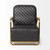 36" Black and Gold Leather Lounge Chair