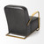 36" Black and Gold Leather Lounge Chair