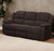 79" Brown Chenille Reclining Sofa With Black Legs