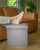 15" Gray Boucle Cube Storage Ottoman