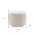 18" White Jute Blend Round Geometric Pouf Ottoman
