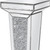 35" Silver Mirrored Glass And Faux Crystals Pedestal Accent Table