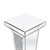 35" Silver Mirrored Glass And Faux Crystals Pedestal Accent Table