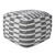 18" Gray Cotton Geometric Pouf Ottoman